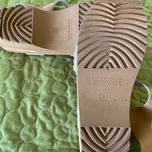 Ladies Troentorps clogs size 39 euro.  Leather upper with wood sole.